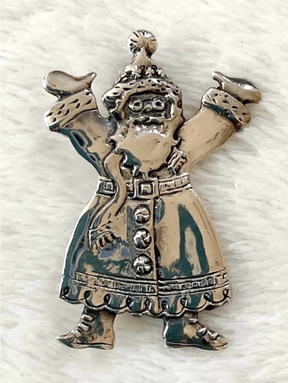 Mary Engelbreit Sterling Silver Santa Pin 925 Vintage Christmas Brooch w Box
